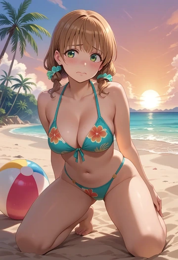 gochuumon_wa_usagi_desu_ka,ujimatsu_chiya,bikini  - AI generated anime art