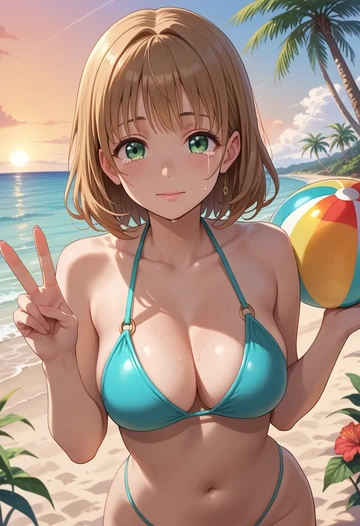 gochuumon_wa_usagi_desu_ka,ujimatsu_chiya,bikini  - AI generated anime art