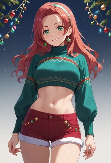 gochuumon_wa_usagi_desu_ka,ujimatsu_chiya,Christmas,red velvet shorts  - AI generated anime art