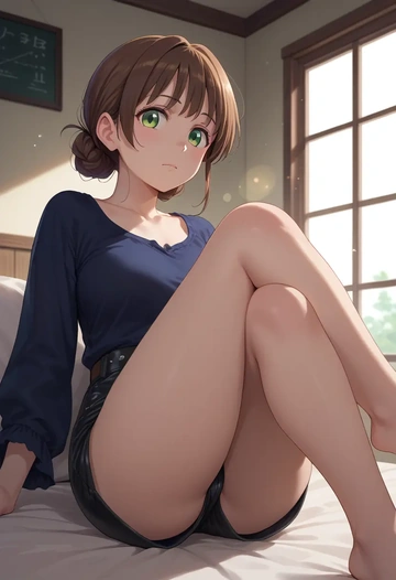 gochuumon_wa_usagi_desu_ka,ujimatsu_chiya,leather,shorts  - AI generated anime art