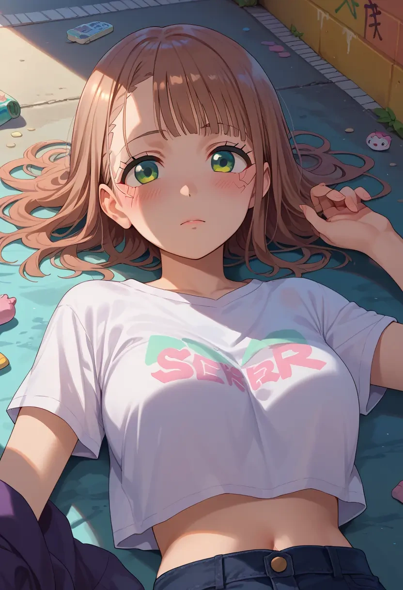 gochuumon_wa_usagi_desu_ka,ujimatsu_chiya,crop graffiti tee,dolphin shorts  - 