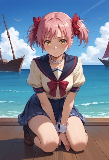 mahou_shoujo_madoka_magica,ultimate_madoka,sailor, uniform  - AI generated anime art