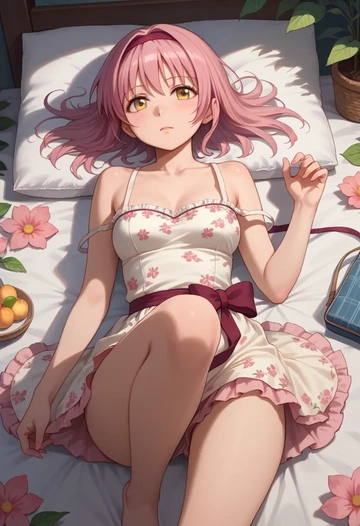 mahou_shoujo_madoka_magica,ultimate_madoka,silk slip dress,floral prints  - AI generated anime art