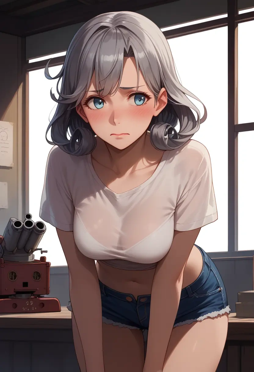 kantai_collection,umikaze_(kancolle),denim shorts  - 