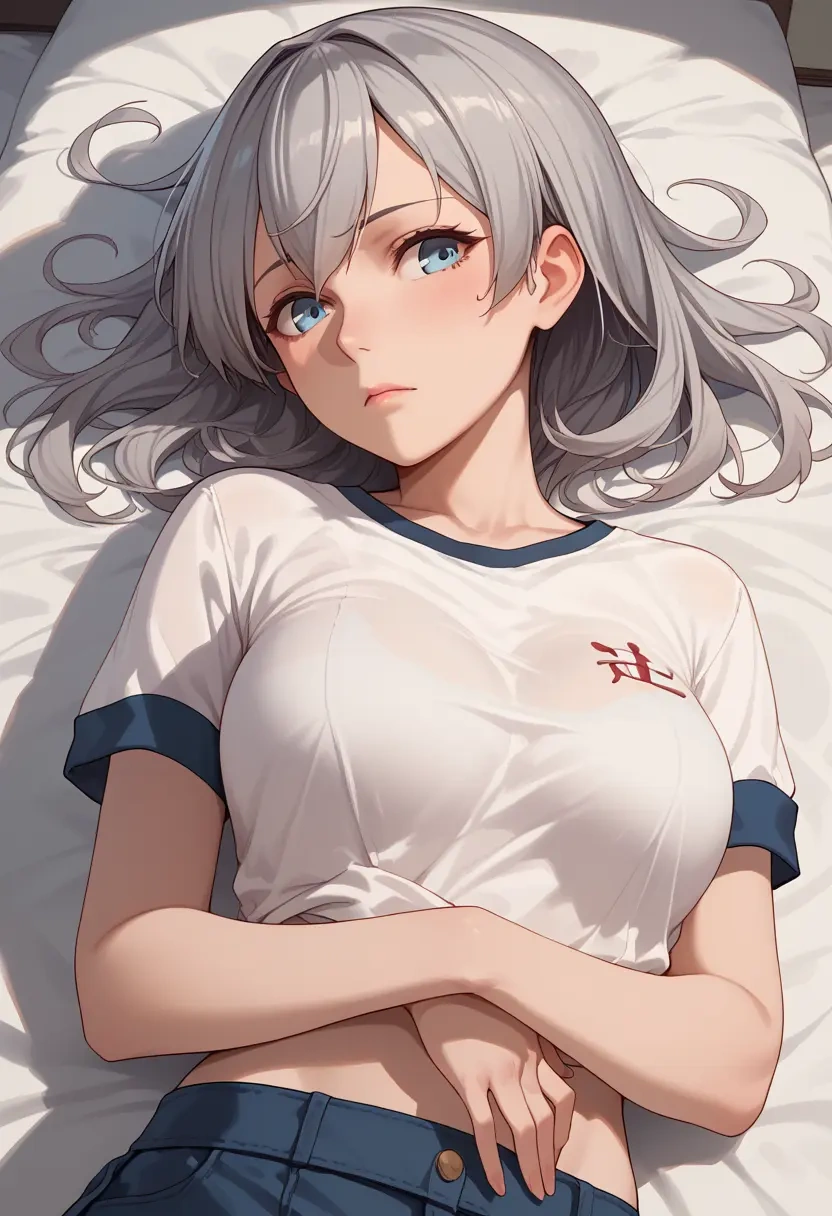 kantai_collection,umikaze_(kancolle),crop graffiti tee,dolphin shorts  - 