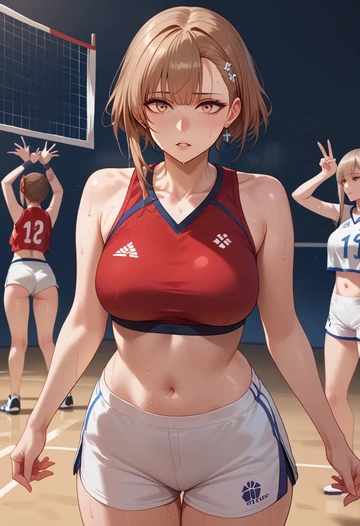 girls_frontline,ump45_(girls_frontline),volleyball uniform  - AI generated anime art