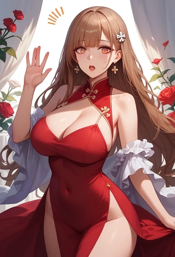 girls_frontline,ump45_(girls_frontline),qipao  - AI generated anime art