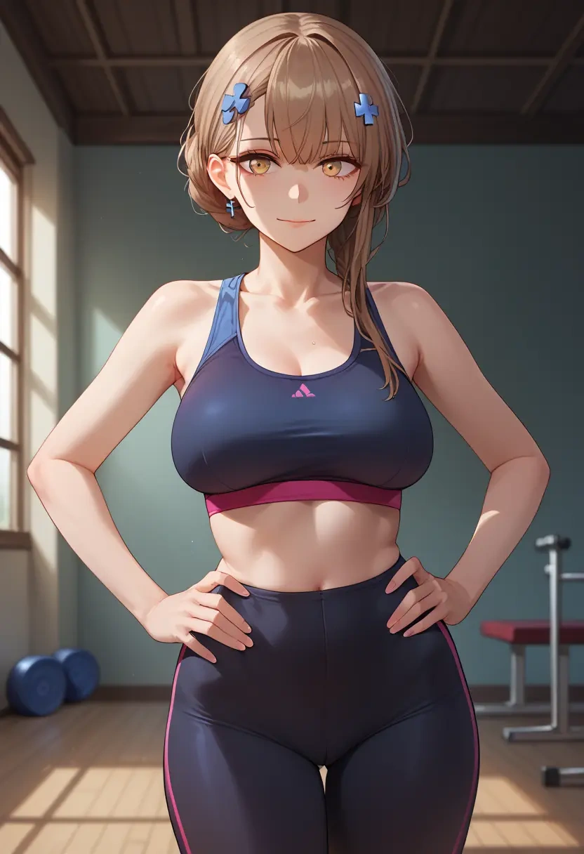 girls_frontline,ump45_(girls_frontline),yoga shorts, bra  - 