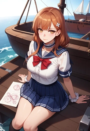 girls_frontline,ump45_(girls_frontline),sailor, uniform  - AI generated anime art