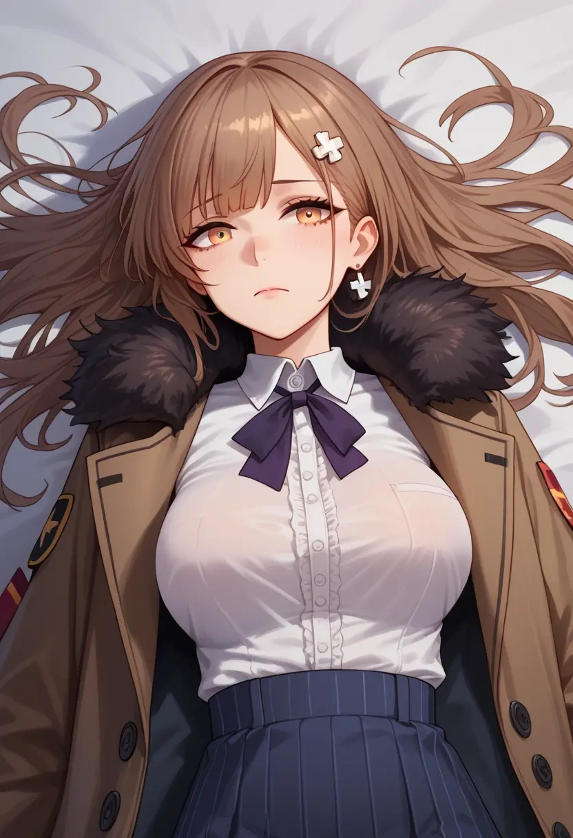 girls_frontline,ump45_(girls_frontline),coat,fur-collar,tailored trousers  - 