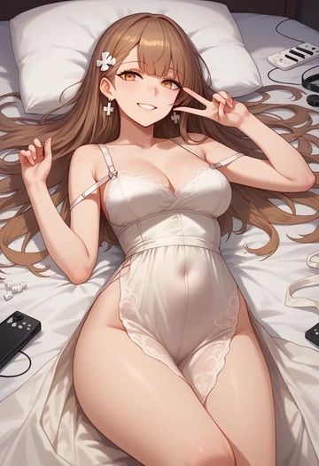 girls_frontline,ump45_(girls_frontline),silk slip dress  - AI generated anime art