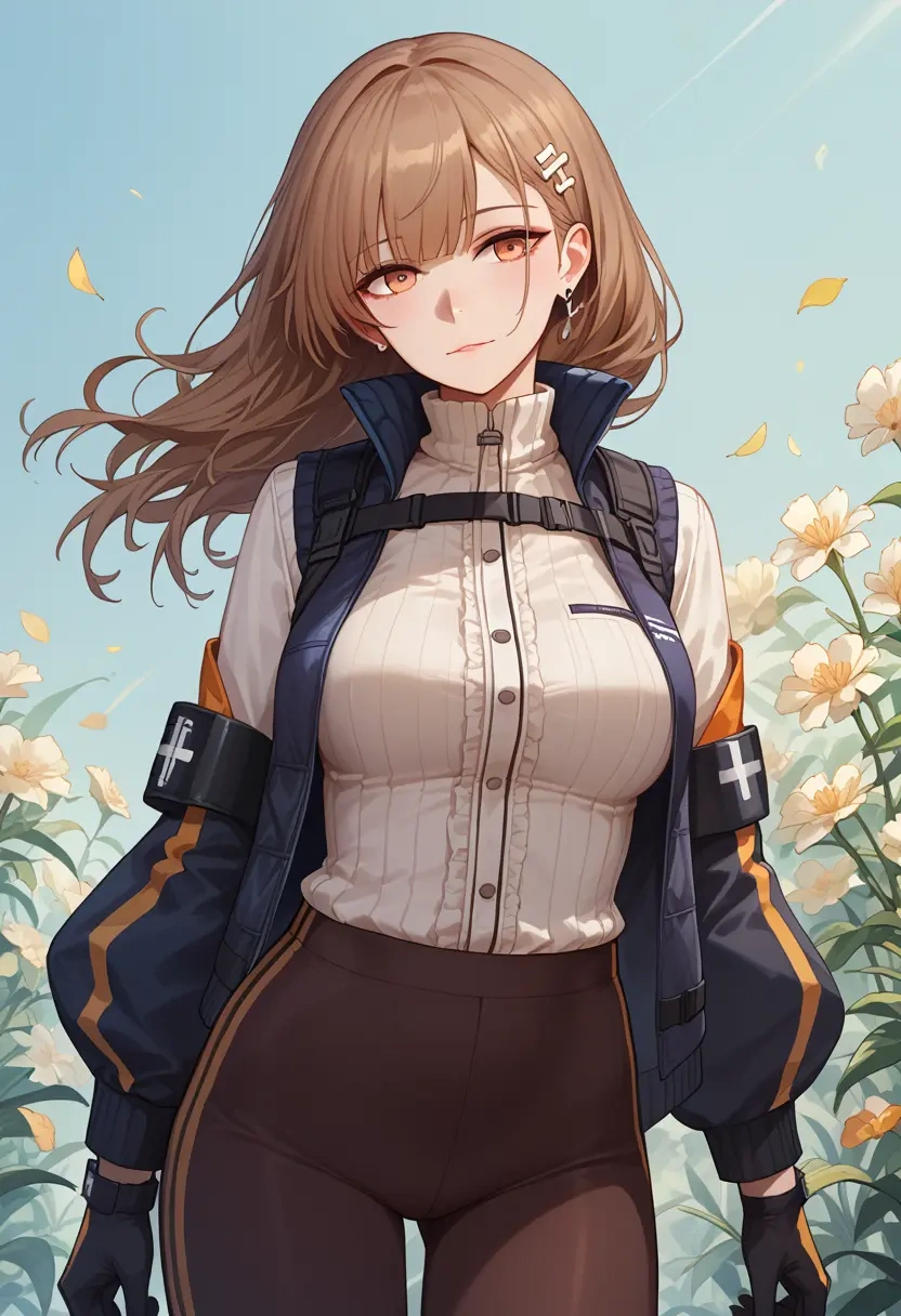 girls_frontline,ump45_(girls_frontline),vest,quilted,jogger pants  - 