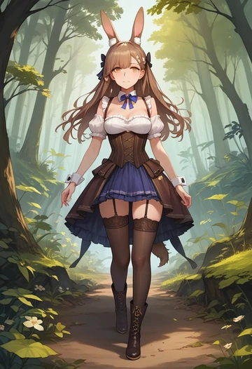 girls_frontline,ump9_(girls_frontline),bunny girl  - AI generated anime art