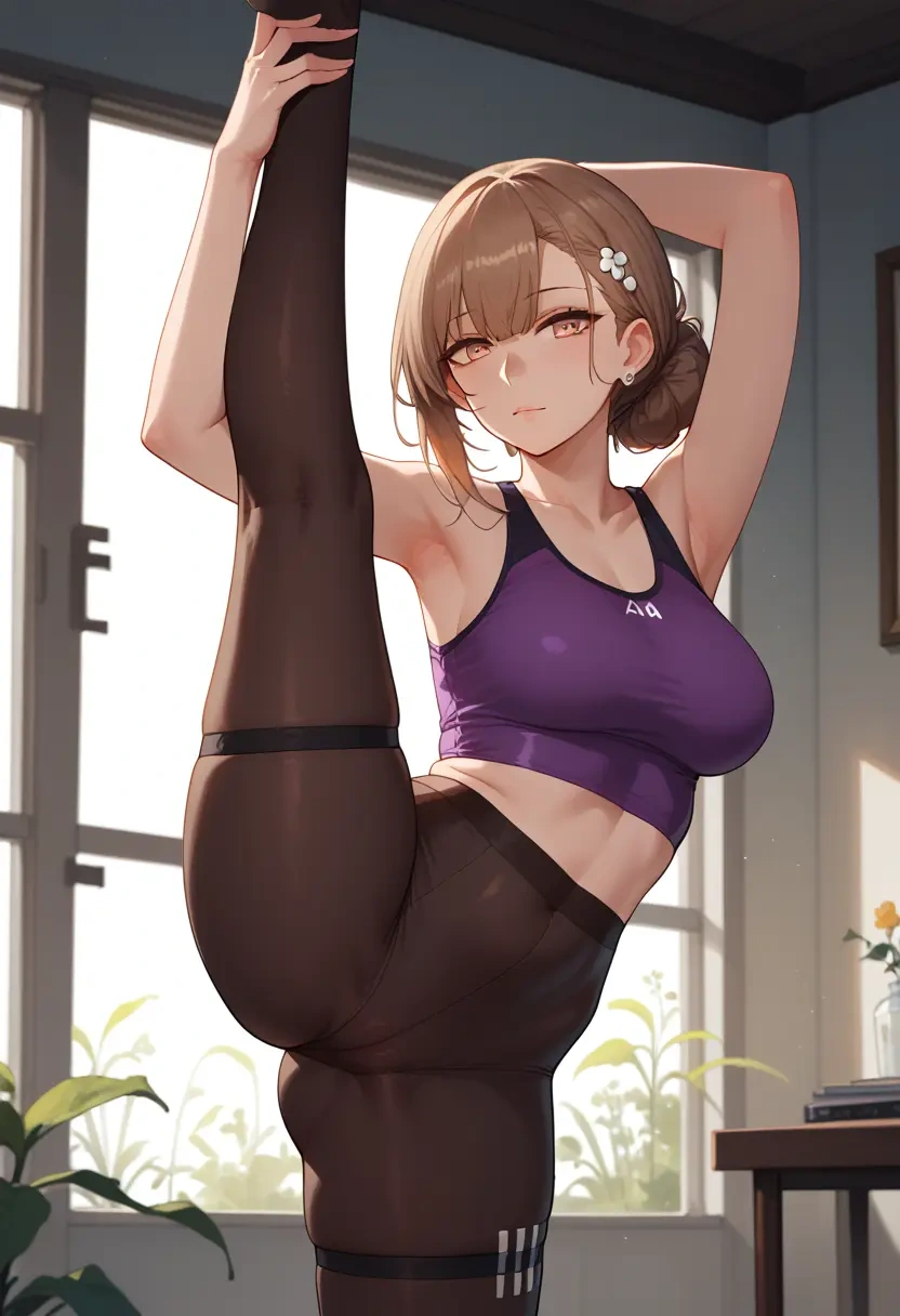 girls_frontline,ump9_(girls_frontline),yoga, standing split,sexy,  - 