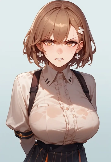 girls_frontline,ump9_(girls_frontline),graphic tee,dolphin shorts  - AI generated anime art