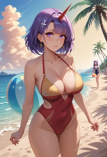 azur_lane,unicorn_(azur_lane),bikini  - AI generated anime art