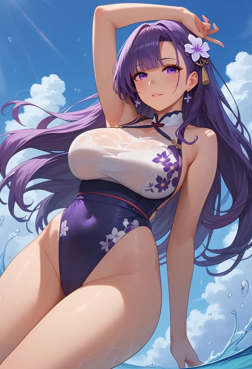 azur_lane,unicorn_(azur_lane),swimsuit,floral print  - 