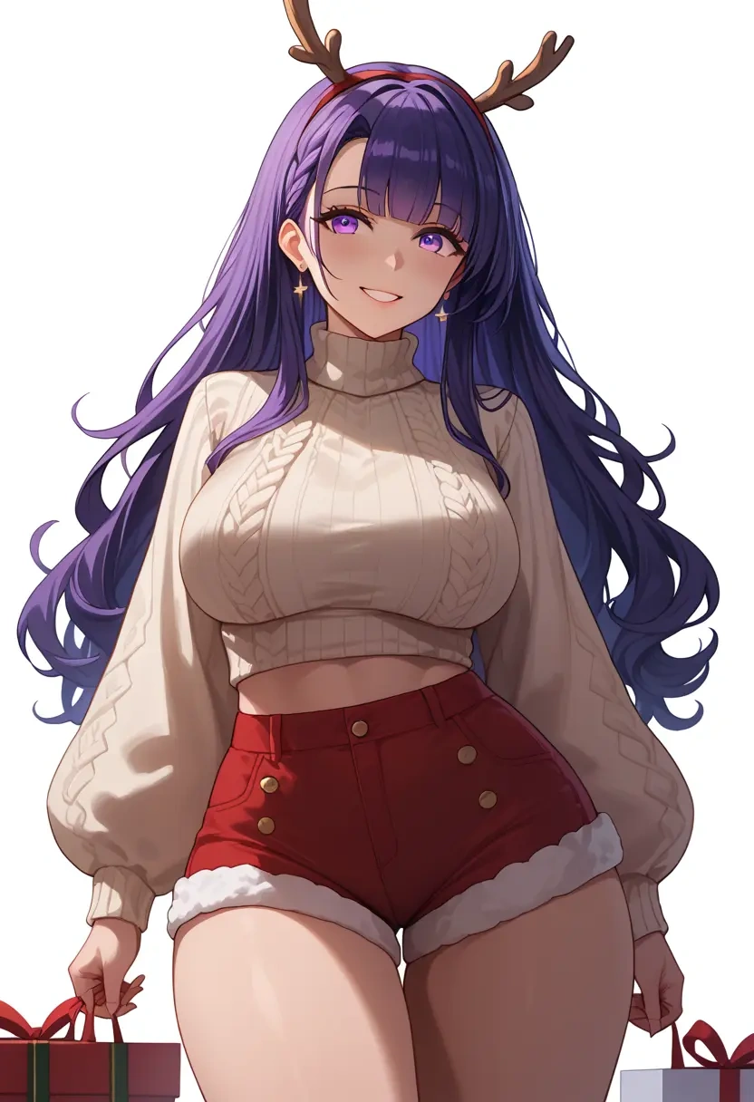 azur_lane,unicorn_(azur_lane),Christmas,red velvet shorts,turtleneck sweater  - 