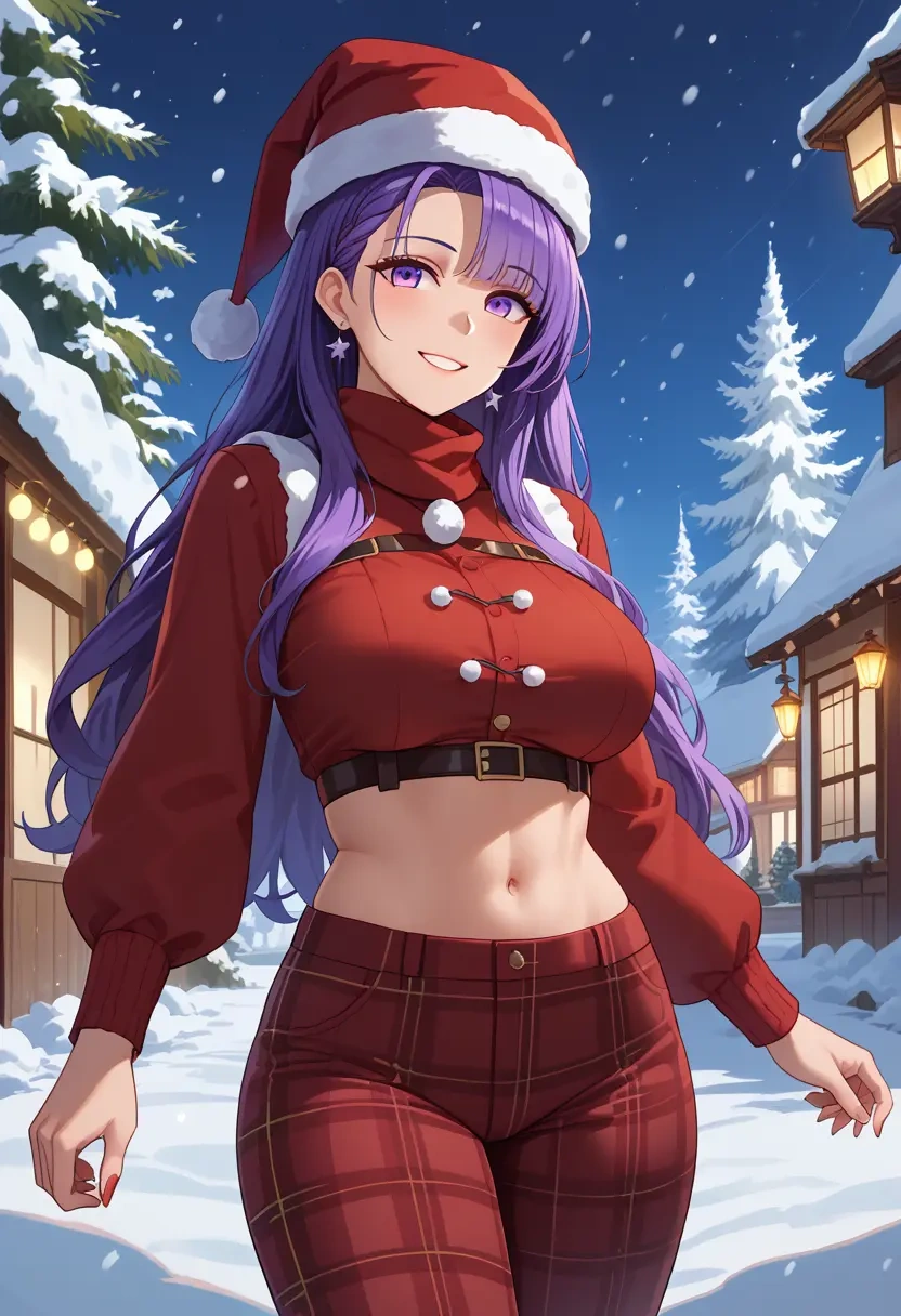 azur_lane,unicorn_(azur_lane),Christmas,plaid trousers  - 