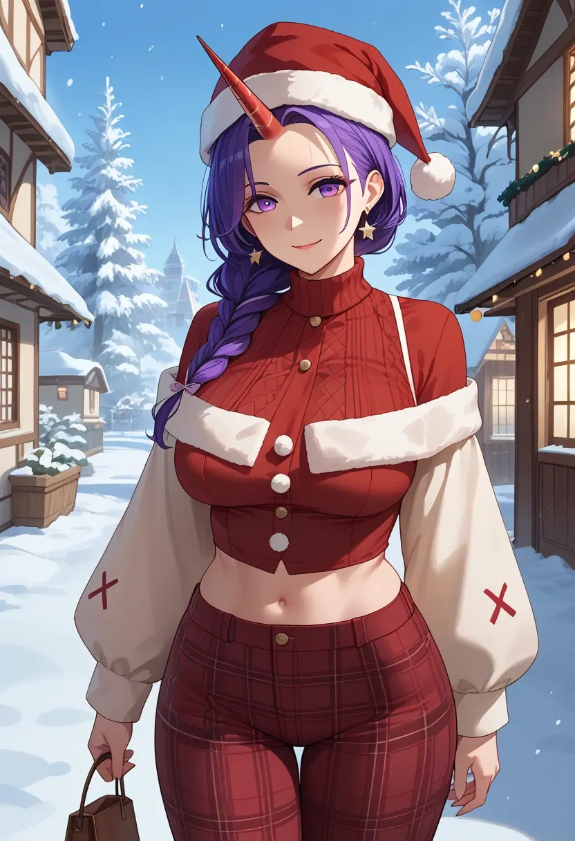 azur_lane,unicorn_(azur_lane),Christmas,plaid trousers  - 