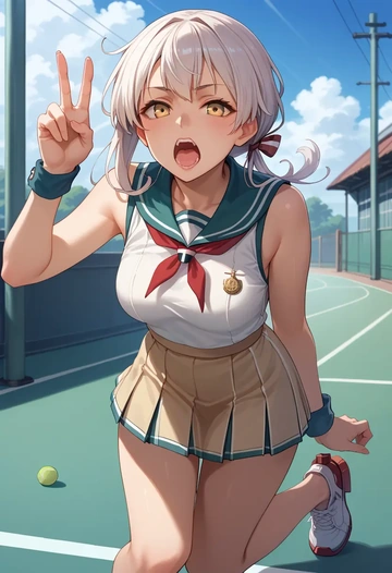 kantai_collection,unryuu_(kancolle),tennis skirt  - AI generated anime art