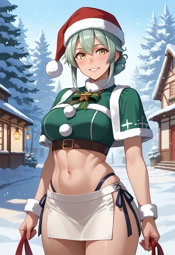 kantai_collection,unryuu_(kancolle),Christmas,dress  - AI generated anime art