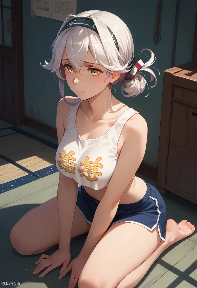 kantai_collection,unryuu_(kancolle),crop top,athletic shorts  - 