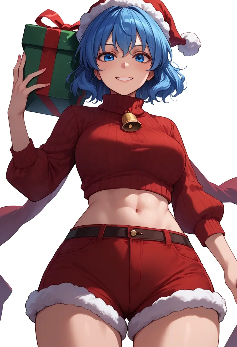 touhou,unzan,Christmas,red velvet shorts,turtleneck sweater  - 