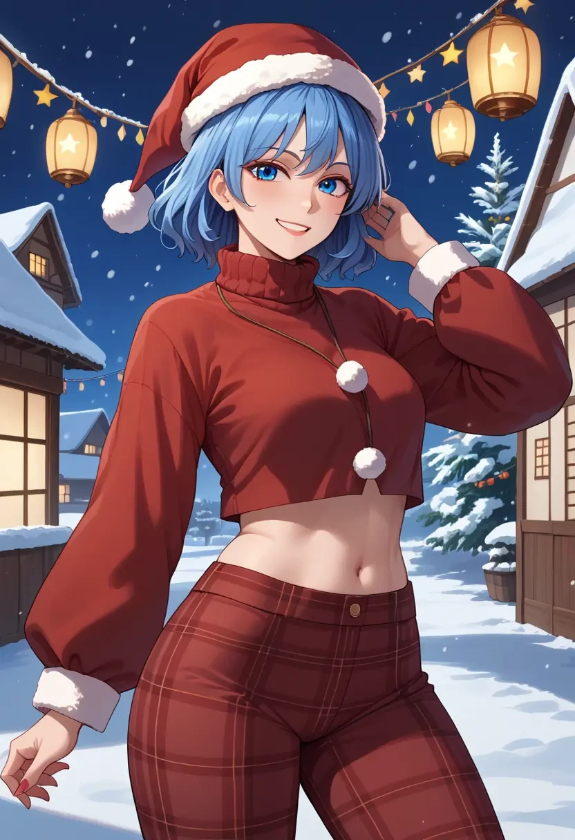 touhou,unzan,Christmas,plaid trousers  - 