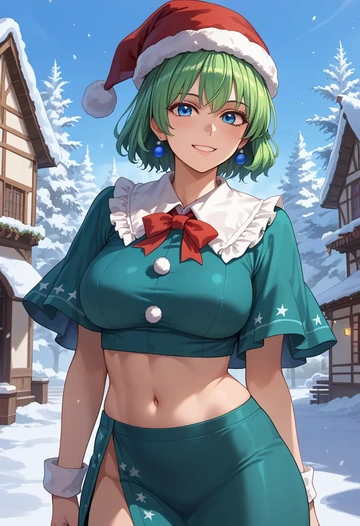 touhou,unzan,Christmas,dress  - AI generated anime art