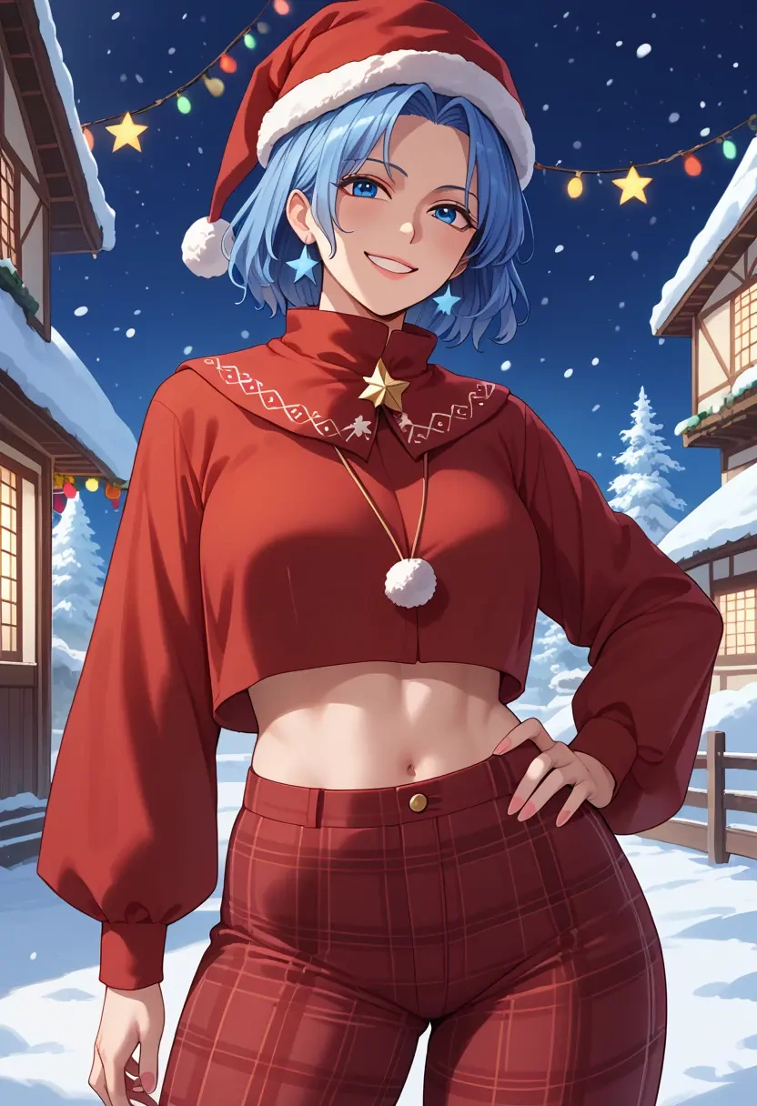 touhou,unzan,Christmas,plaid trousers  - 