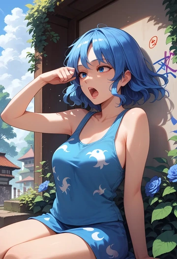 touhou,unzan,abstract graffiti tank,dolphin shorts  - AI generated anime art