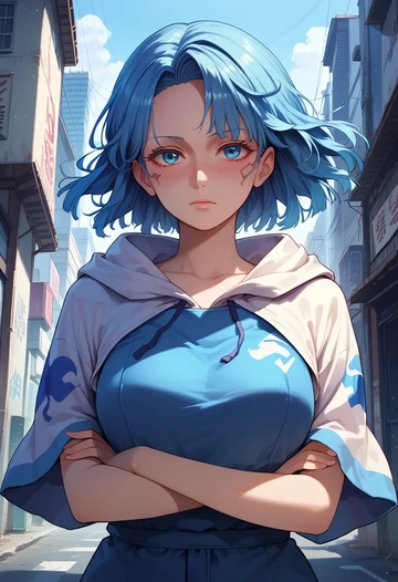 touhou,unzan,crop windbreaker,shorts  - AI generated anime art