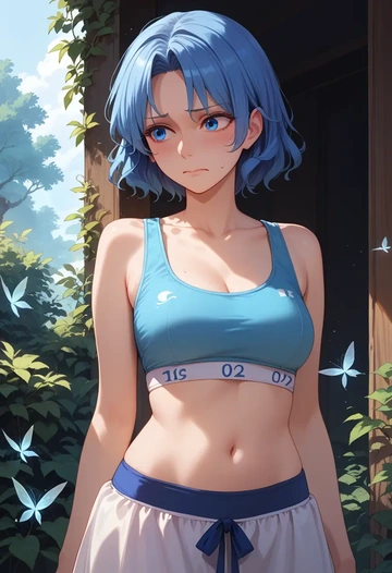 touhou,unzan,sports bra,high-waisted leggings  - AI generated anime art