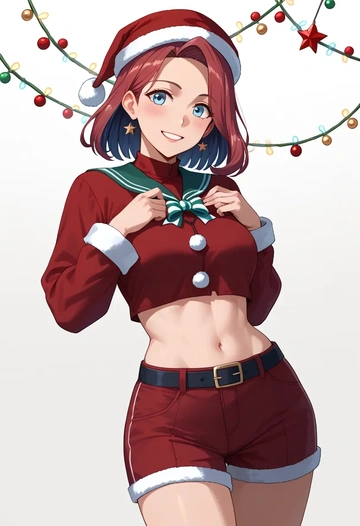 kantai_collection,urakaze_(kancolle),Christmas,red velvet shorts  - AI generated anime art