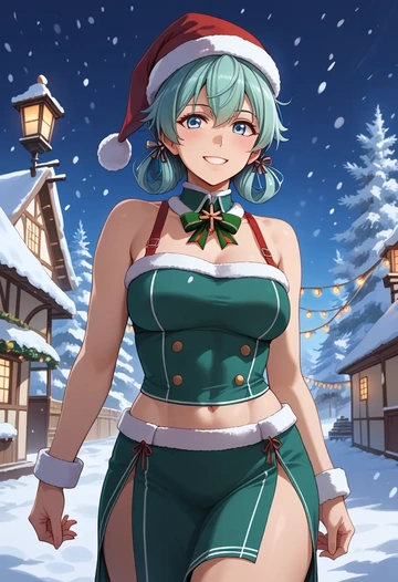 kantai_collection,urakaze_(kancolle),Christmas,dress  - AI generated anime art