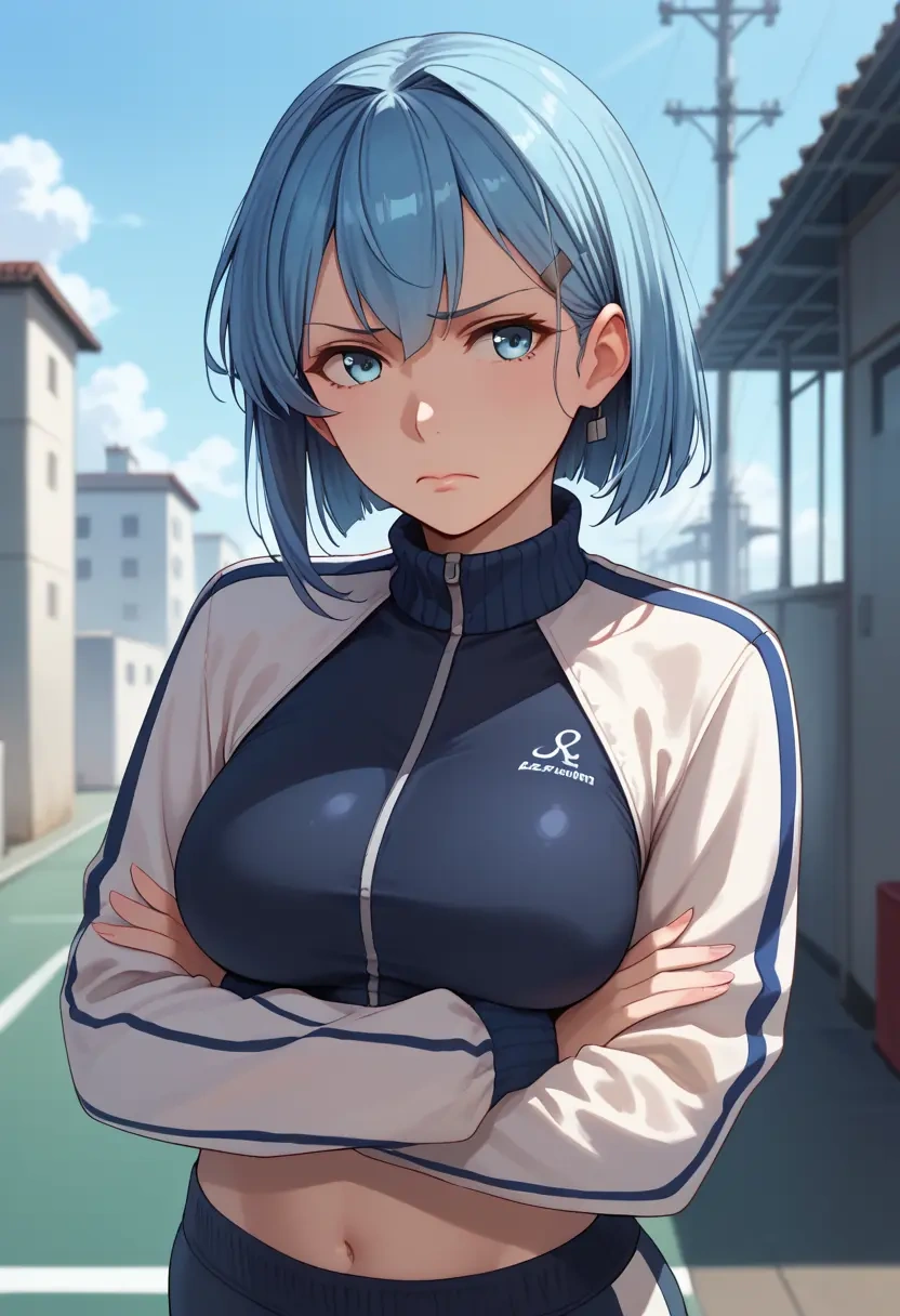 kantai_collection,urakaze_(kancolle),athletic,track suit  - 