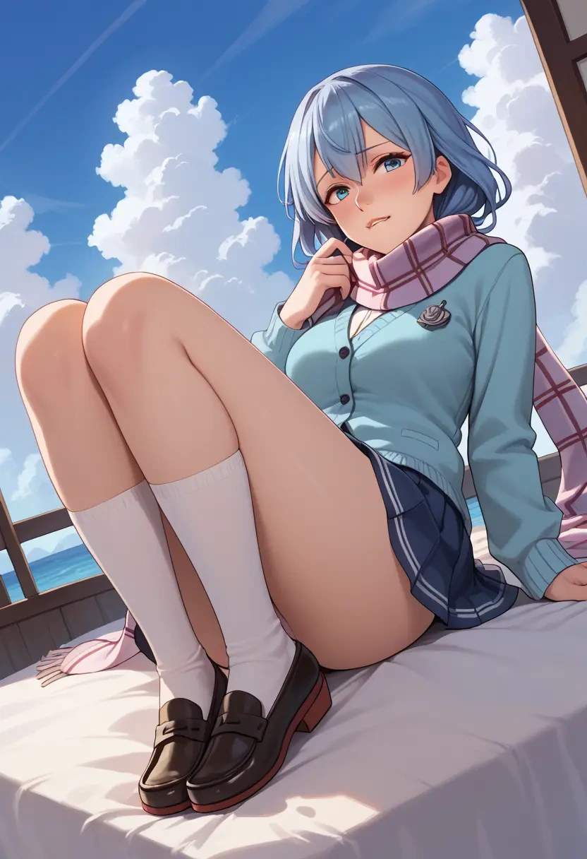 kantai_collection,urakaze_(kancolle),spring,student uniform,cardigan  - 