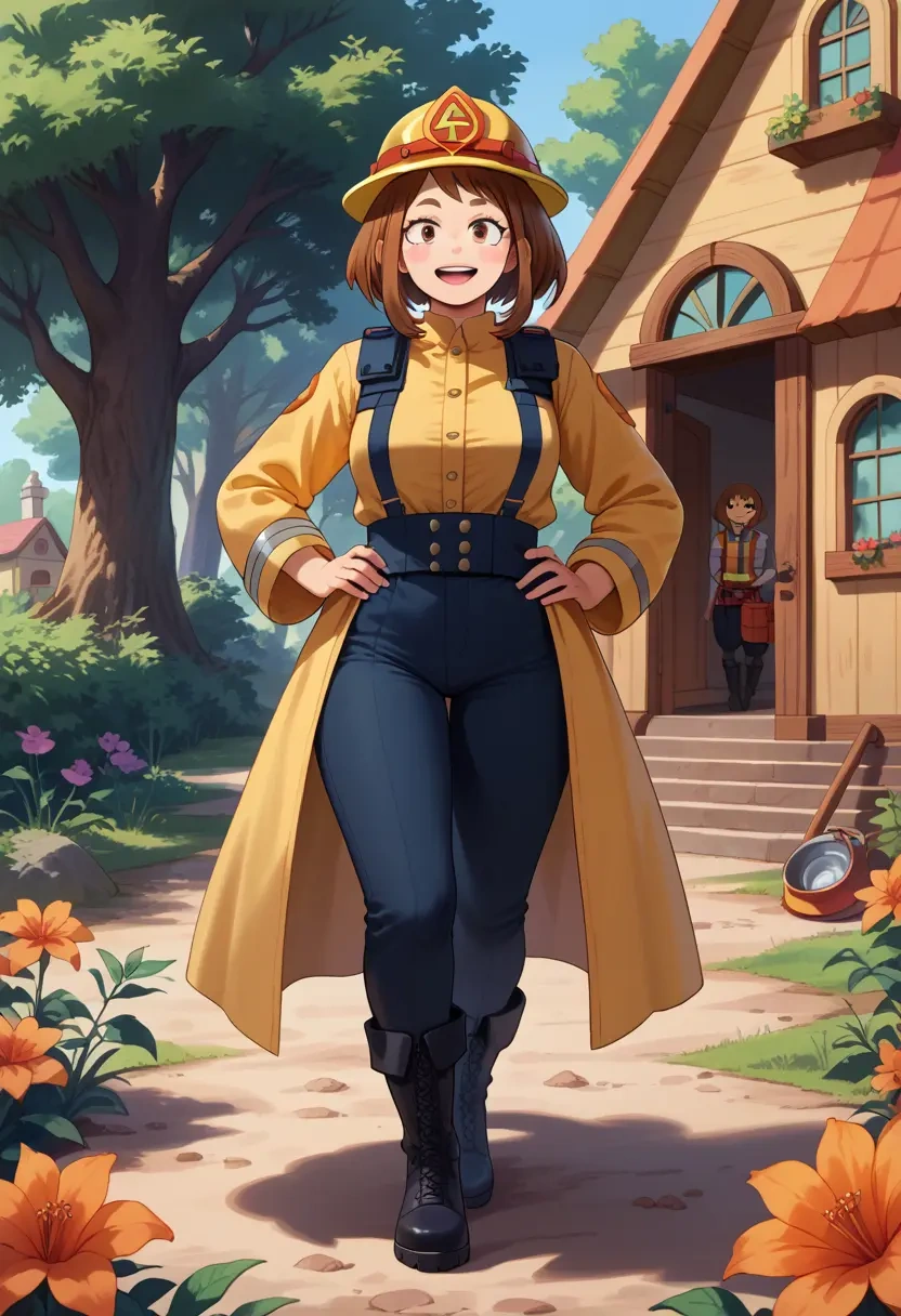 boku_no_hero_academia,uraraka_ochako,firefighter  - 