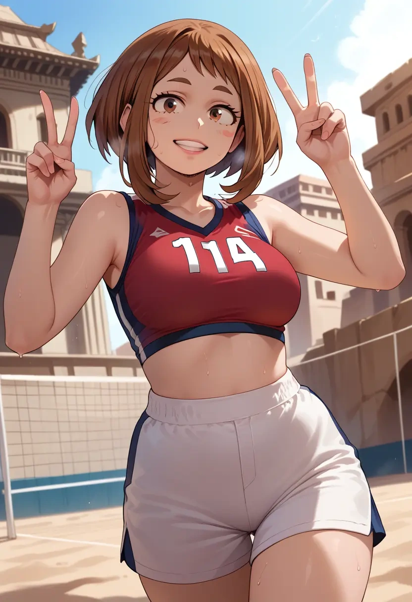 boku_no_hero_academia,uraraka_ochako,volleyball uniform  - 