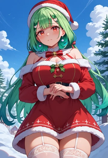 hololive,uruha_rushia,Christmas,sexy, stockings,  - AI generated anime art