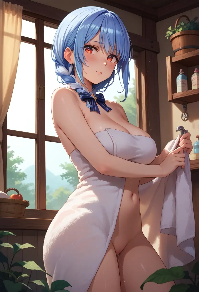 hololive,usada_pekora_(1st_costume),towel,sexy  - 