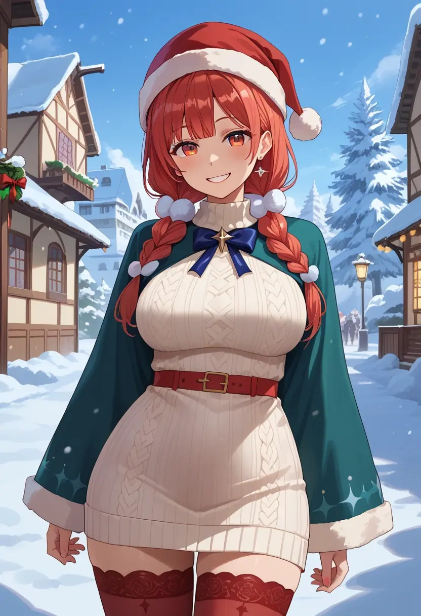 hololive,usada_pekora,Christmas,sweater dress,stockings  - 