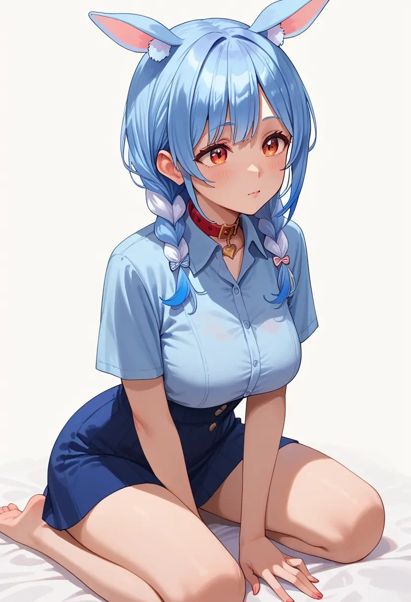 hololive,usada_pekora,polo shirt,tennis skirt  - 