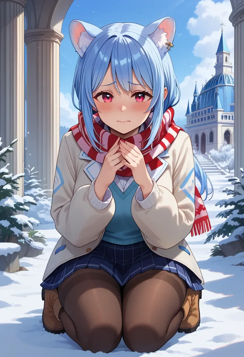 hololive,usada_pekora,winter,student uniform,puffer jacket  - 