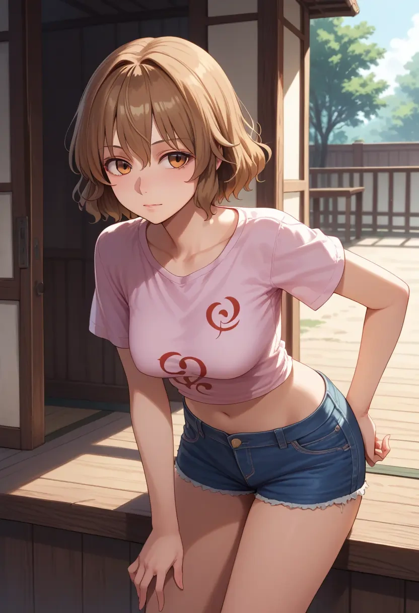 touhou,usami_renko,denim shorts  - 