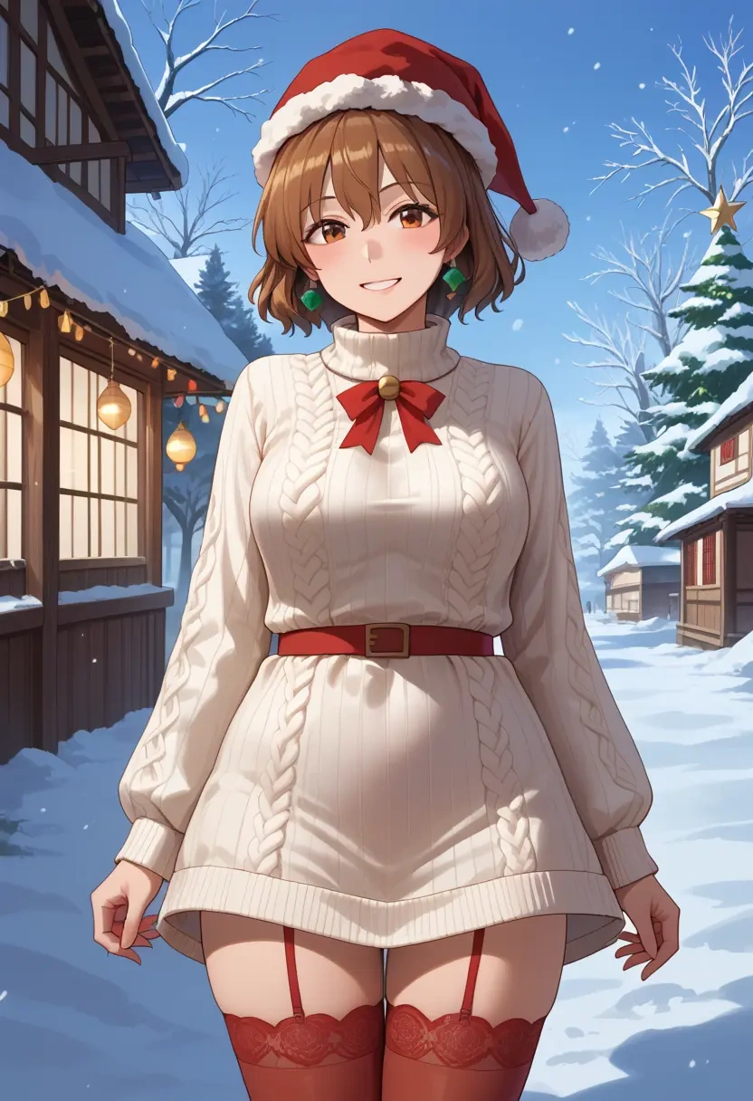 touhou,usami_renko,Christmas,sweater dress,stockings  - 