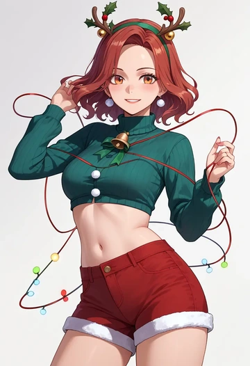 touhou,usami_renko,Christmas,red velvet shorts  - AI generated anime art