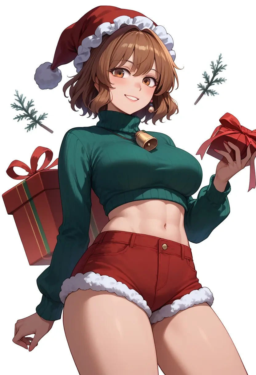 touhou,usami_renko,Christmas,red velvet shorts,turtleneck sweater  - 