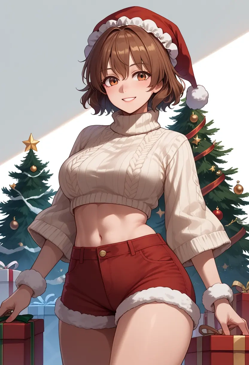 touhou,usami_renko,Christmas,red velvet shorts,turtleneck sweater  - 